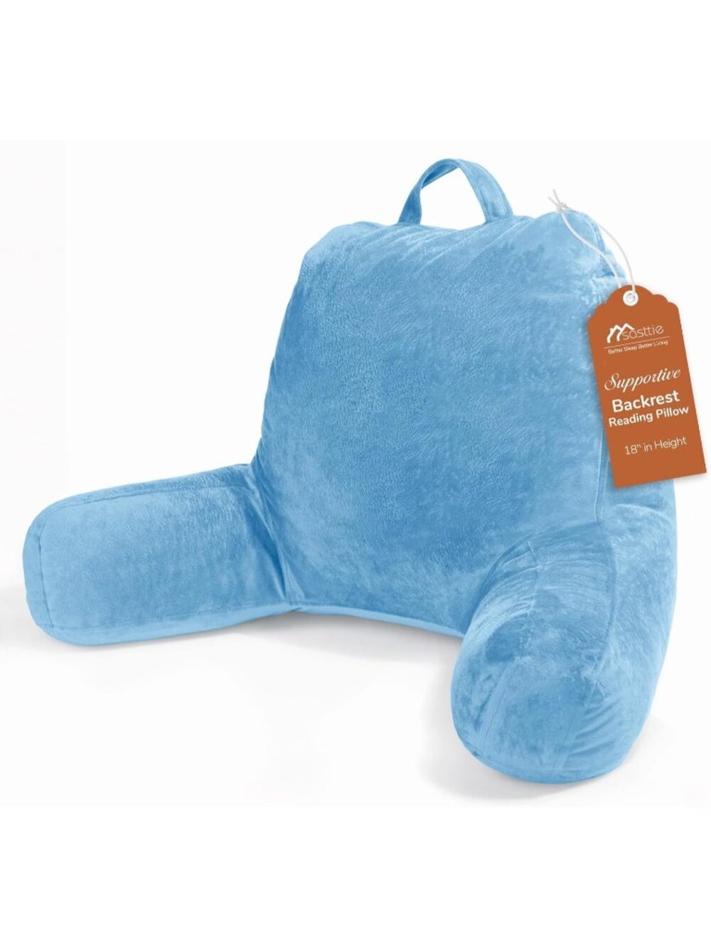 〽️Reading Pillow for Bed Back Pillow Sitting Up 18" Backrest Cushion Blue